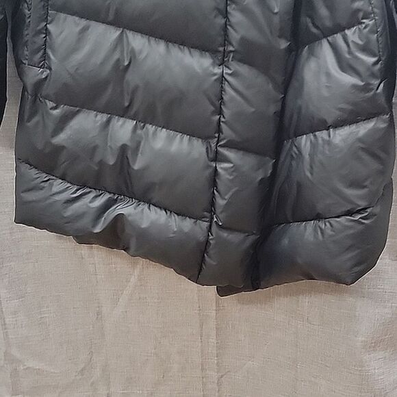 Theory Oversized Quilted Down Puffer Long Black Coat women's Large - Picture 7 of 16